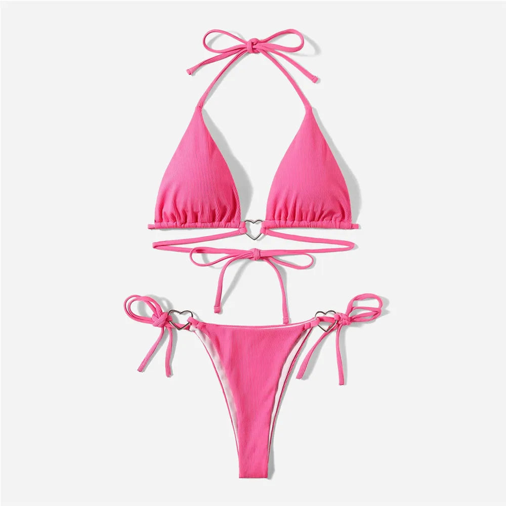 Triangle halter string micro bikini